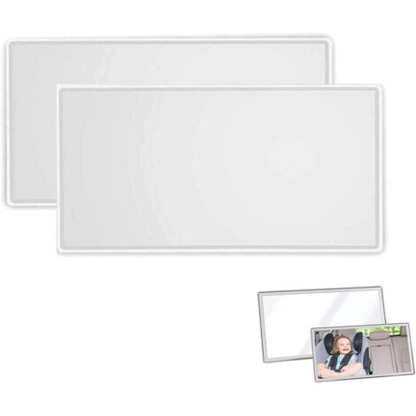 SHINING HOUSE Espejo de maquillaje para coche de 2 piezas, espejo de tocador de acero inoxidable para coche, espejo cosmético para visera de coche, se aplica al respaldo del asiento del coche
