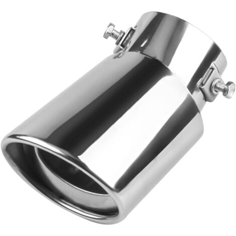 SHINING HOUSE Extremos de tubo de escape de automóvil, tubo de escape universal de 38-53 mm, tubo de acero inoxidable cromado, tubo de escape de silenciador de automóvil (plateado curvado)