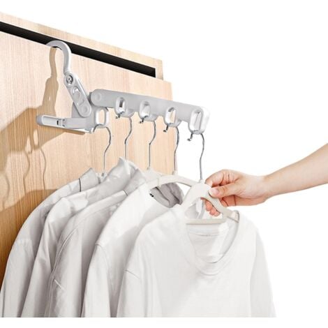 SHINING HOUSE Foldable Travel Coat Hanger Coat Rack with 5 Holes, Suitable for Outdoor Camping Travel, Hotel Apartments, Student Apartments (1 Pack)