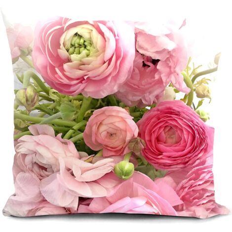 SHINING HOUSE Funda de cojín 4545 cm Sofá Rosa Flor Decoración de boda Regalo de sala de estar Mujer Funda de cojín para sofá Dormitorio Deco Exterior Decorativo