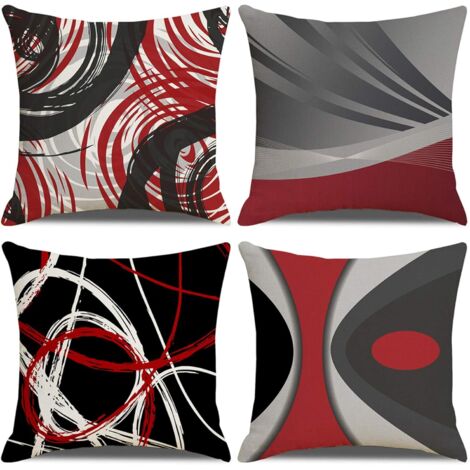 SHINING HOUSE Funda de cojín de 45 x 45 cm, juego de 4 fundas de almohada decorativas de algodón y lino para sofá, decoración del hogar, súper suave, para sala de estar, dormitorio y sofá
