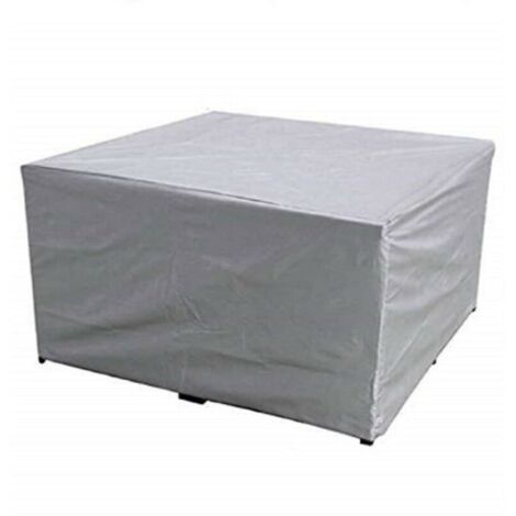 SHINING HOUSE Funda para muebles de jardín de tela Oxford 210D, funda protectora para muebles, protección contra la lluvia y el polvo, anti-UV (126 x 126 x 74 cm, plata)