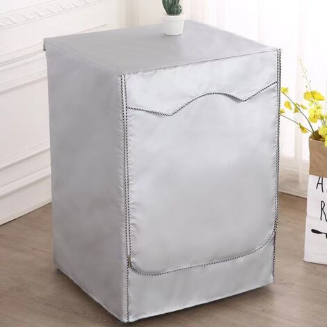 SHINING HOUSE Funda protectora antipolvo para lavadora y secadora (60 x 60 x 85 cm, borde plateado)