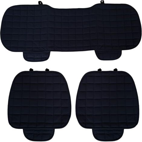SHINING HOUSE Funda protectora para asiento de coche, paquete de 3, universal, para 2 asientos delanteros y 1 trasero, cojines para el interior del coche (negro)