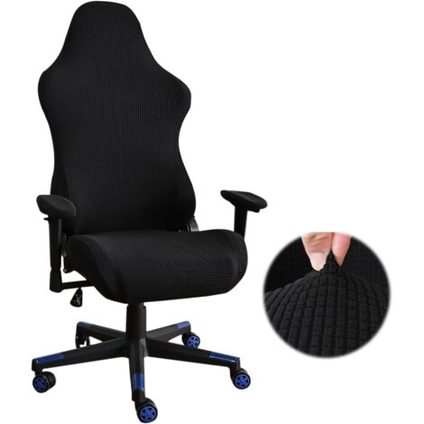 SHINING HOUSE Gaming-Stuhlbezug, schwarz, Stretch-Bürostuhlbezug für Computer, Gaming, Büro, Rennen (schwarz)