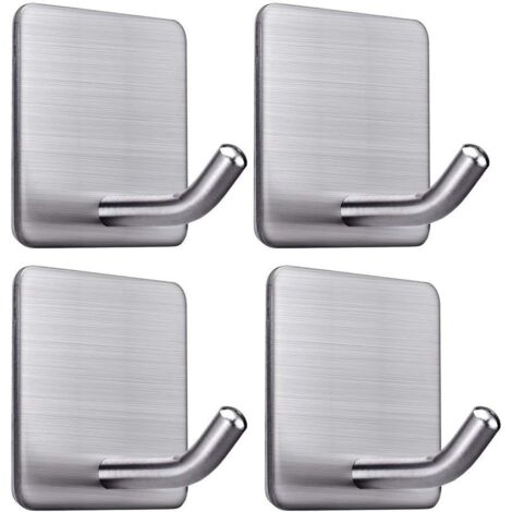 SHINING HOUSE Gancho adhesivo para pared de baño, gancho para toallas de acero inoxidable SUS304, ganchos adhesivos para puerta, resistentes al agua y al aceite, para cocina, sala de estar y oficina, 