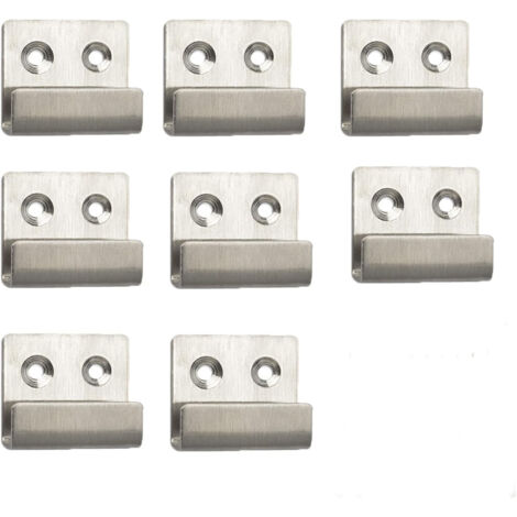 SHINING HOUSE Gancho de pared resistente de 8 piezas, gancho cuadrado en forma de U, gancho de pared de acero inoxidable, utilizado para baño, cocina, gancho resistente para colgar en el garaje, 4 x 2