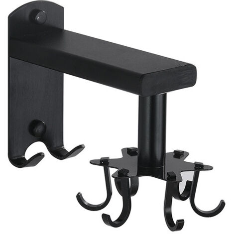 SHINING HOUSE Gancho giratorio de pared para cocina, soporte para utensilios de cocina giratorio de 360°, 6 ganchos, soporte para utensilios de cocina, soporte para utensilios montado en la pared, par