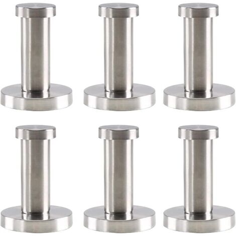 SHINING HOUSE Ganchos de pared redondos de acero inoxidable plateados, ganchos de pared de acero inoxidable para baño, 52 mm, ganchos de pared para bata, toalla, abrigo, dormitorio, cocina