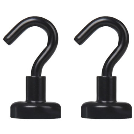 SHINING HOUSE Ganchos magnéticos extra fuertes con gancho para refrigerador, gancho resistente para cruceros para techo (negro)