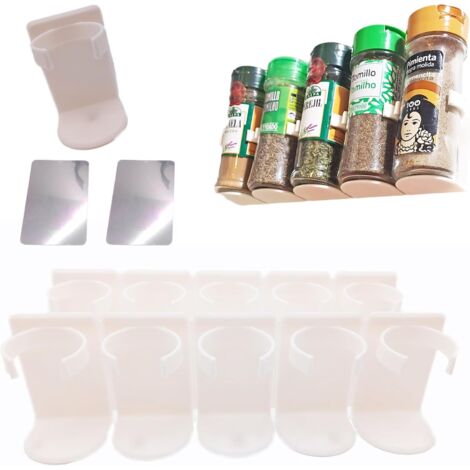 SHINING HOUSE Gewürzboxen für die Küche, PACKUNG 10 EINHEITEN – Gewürzorganisator für die Küche – Küchenorganisator – Küchenaufbewahrung – Gewürzbox – Küchenzubehör – Küchenaufbewahrung (WEISS)