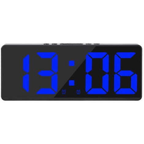 SHINING HOUSE Große intelligente digitale Wanduhr, APP-Steuerung, Zeit-/Datums-/Tonauslöser und Countdown-Funktion, kontinuierlicher Helligkeits- und Lautstärkealarm mit Schlummerfunktion – schwarzes