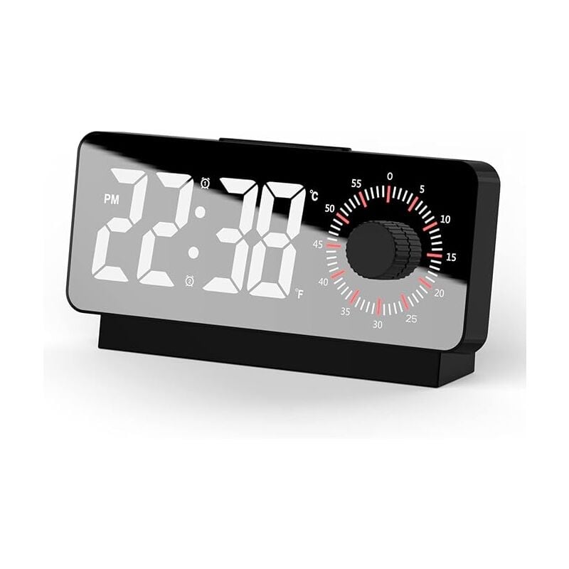 Shining House - Horloge numérique, réveil lumineux avec minuterie, snooze, réveil matinal indiquant la température et la date, format 12/24 heures,