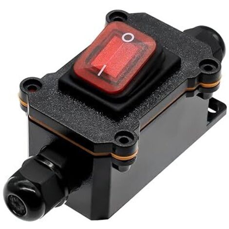 SHINING HOUSE Interruptor de cable a prueba de agua IP65, interruptor de encendido/apagado, 4 terminales en ambos lados, 12 V CC, 25 A, DPST, uso en exteriores