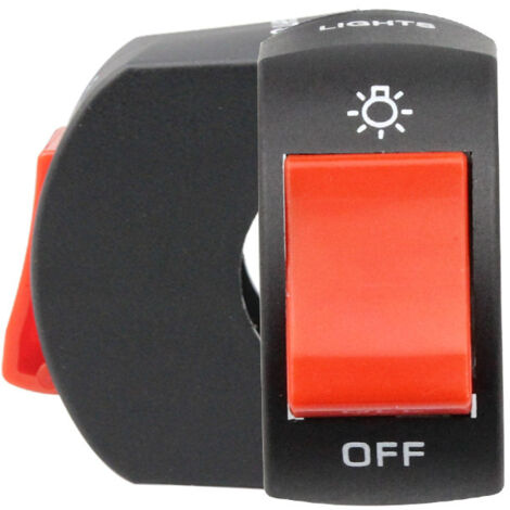 SHINING HOUSE Interruptor de manillar de motocicleta, interruptor de encendido/apagado LED impermeable para manillar de motocicleta eléctrica con botón (rojo)