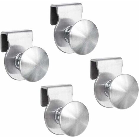 SHINING HOUSE Juego de 4 manijas para puertas de vidrio - Acero inoxidable - Sin perforaciones - Para puertas de 5-8 mm
