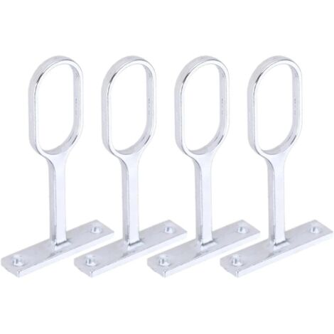 SHINING HOUSE Juego de 4 soportes de techo ajustables para barra de cortina, soporte de barra de armario, soporte de tubo central para ropa de armario, barra de cortina de techo