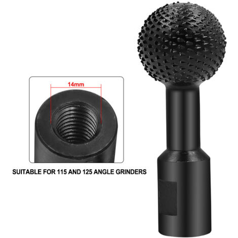 SHINING HOUSE Kugelförmiger Holzskulpturenschneider – Schnitzwerkzeug auf Metallholzschneider – Hartmetallschneider 115/125 (14 mm), schwarz