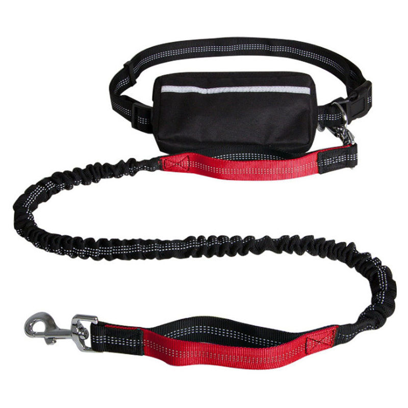 Laisse Chien pour Courir Laisse Mains Libres Chien Kit de Laisse de Chien Courir Laisse pour Chien Ceinture Laisse Anti Traction avec Sac Ceinture