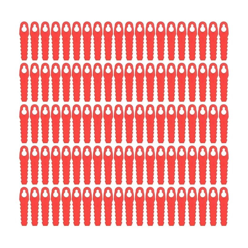 Shining House - Lames De Rechange en Plastique, 100 Pièces pour Tondeuse à Gazon De Cour, Lames De Tête De Coupe De Rechange, 85Mm, Accessoires De