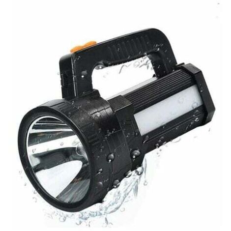 SHINING HOUSE Lámpara LED portátil recargable, linterna de batería de litio con luz lateral, potente luz de búsqueda de 100 W, luz blanca