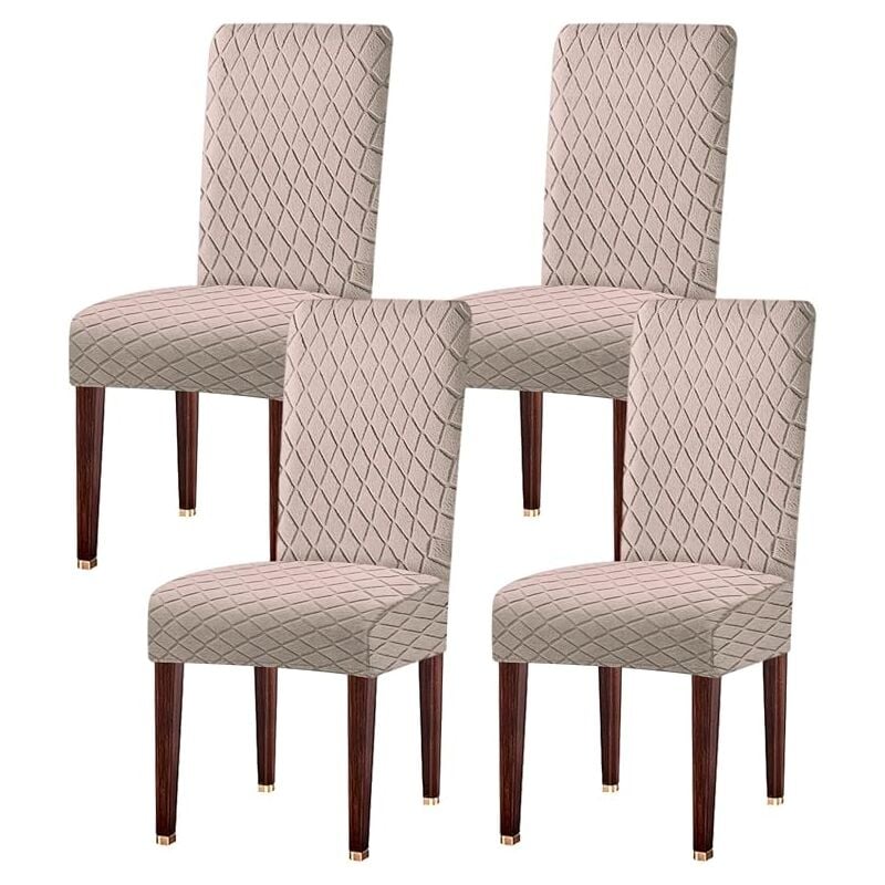 Shining House - Lansheng Housse de Chaise Ensemble de 4 pièces, Housse de Chaise de Salle à Manger élastique Amovible et Lavable, Housse de Chaise