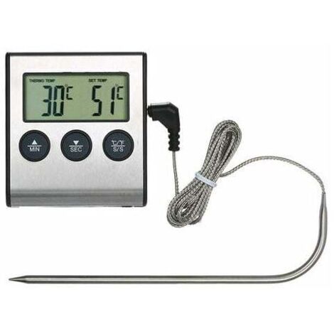SHINING HOUSE Lebensmittel-Kochthermometer mit Alarm-Timer-Funktion, Lebensmitteltemperaturanzeige für Küchengrill