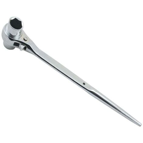 SHINING HOUSE Llave de trinquete de acero para andamios Llave de trinquete de doble apertura métrica Llave de caída rápida Llave de trinquete de cola puntiaguda multifunción Llave de tubo de dos usos 