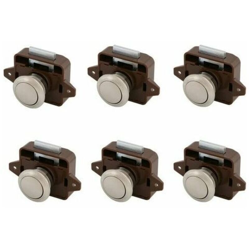 Loquet à bouton sans clé bouton de verrouillage Chrome bouton boucle armoire serrure 6 pièces - Shining House