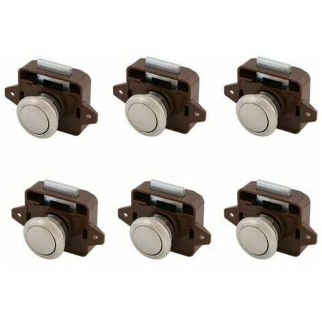 SHINING HOUSE Loquet à bouton sans clé bouton de verrouillage Chrome bouton boucle armoire serrure 6 pièces