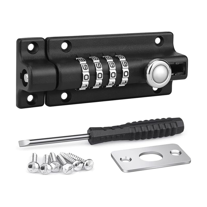 Shining House - Loquet de Verrouillage à Combinaison,Verrou de Porte à Code,Imperméable Verrou à Combinaison à 4 Chiffres avec vis pour abris de