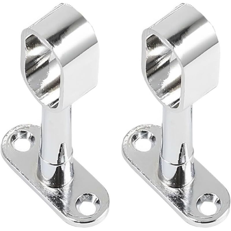 Shining House - Lot de 2 Support Tringle Penderie Support pour Barre Penderie Ovale Zinc-Aluminium Support Central de Tube pour Armoire Penderie