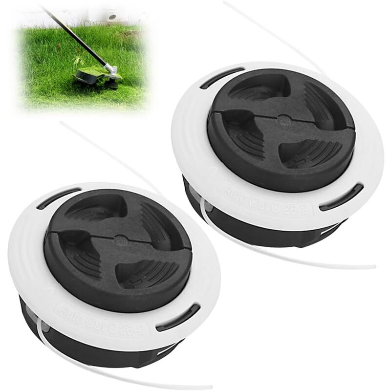 Shining House - Lot de 2 Tete Debroussailleuse Universelle, Tête Fil Nylon Tête Coupe-Bordure, Tête de Débroussailleuse Universelle pour