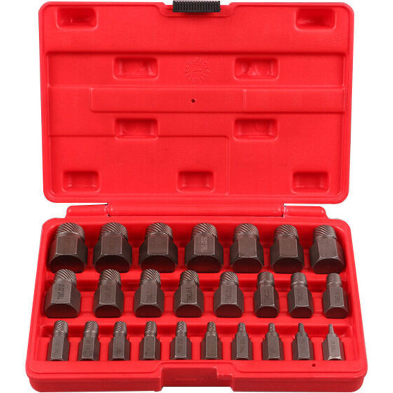 Lot de 25 extracteurs de vis à tête hexagonale multi-cannelures en acier à haute teneur en carbone - Shining House