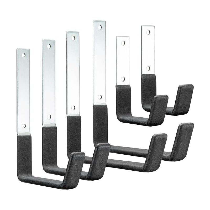Shining House - Lot de 6 crochets utilitaires en métal très résistants, crochets de rangement muraux de garage, crochets d'échelle, crochets muraux