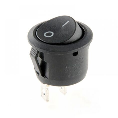 SHINING HOUSE Lote de 5 interruptores basculantes redondos - 6 A 250V - Negro