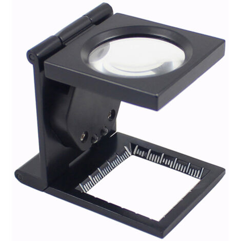 SHINING HOUSE Lupa plegable para contar hilos con marco de metal pintado de negro
