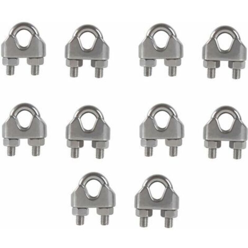 SHINING HOUSE M8 Serre-câbles Etrier U Boulon Clip de Câble 304 Acier inoxydable Selle de pince de Câble Câble métallique Clips pour etendoir linge