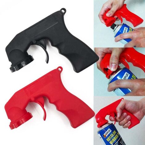 SHINING HOUSE Mango de pistola pulverizadora de pintura en aerosol universal con collar de bloqueo de gatillo completo, herramienta de reparación de mantenimiento de automóviles, 2 piezas
