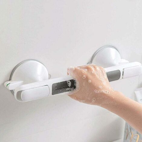 SHINING HOUSE Mango de plástico para bañera, mango de ducha con ventosa, barra de apoyo para montaje en pared con ventosa para baño/inodoro, mango de seguridad para baño, mango con ventosa