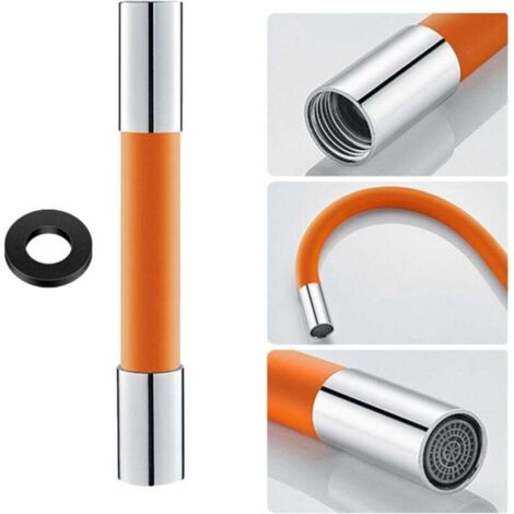 SHINING HOUSE Manguera de extensión universal para grifo multiusos con filtro de burbujas (con sello), color naranja, 20 cm
