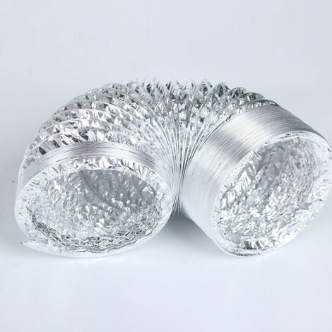 SHINING HOUSE Manguera de ventilación de aluminio flexible para aire acondicionado, secadora de ropa y campana extractora (120 mm x 2 m)