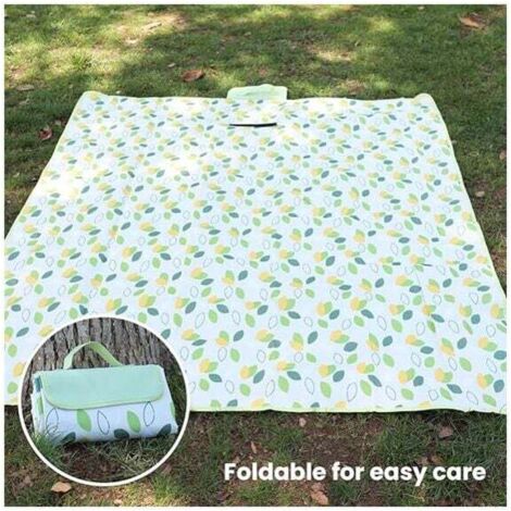 SHINING HOUSE Mantas de picnic con estampado de hojas, mantas de playa para exteriores de tela Oxford con diseño floral 600D, manteles livianos y prácticos para acampar, playa, parque, patio, 100 x 15