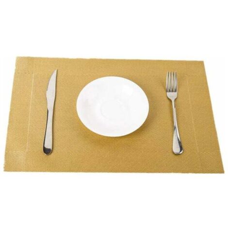 SHINING HOUSE Manteles individuales de PVC lavables, manteles individuales de papel rectangulares, antideslizantes, resistentes al desgaste y al calor, manteles individuales decorativos (dorados)