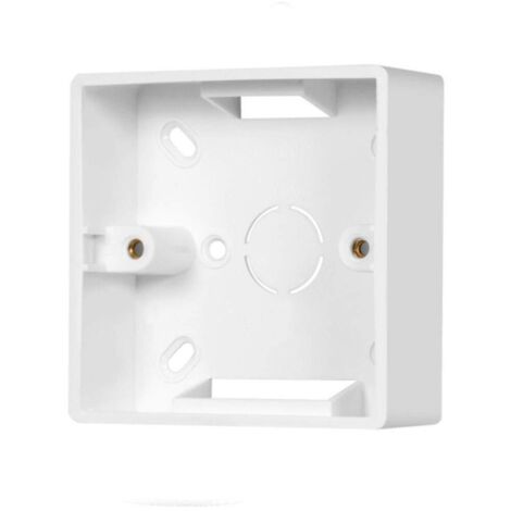 SHINING HOUSE Marco de montaje en superficie tipo caja de conexiones con placa frontal y toma única de 86 x 86 x 34 mm, color blanco