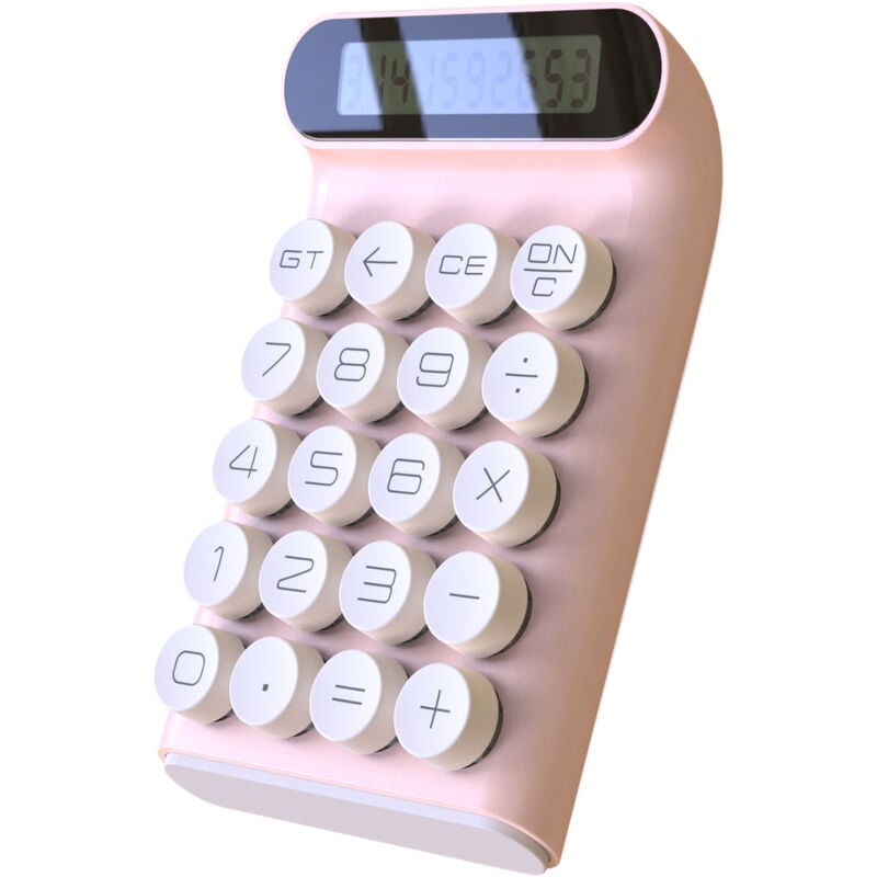 Shining House - Mechanical Switch Calculator, Portable for Daily and Basic Office, (Pink)