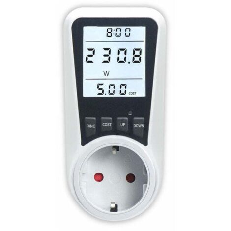 SHINING HOUSE Medidor de energía con toma de vatímetro, consumo de energía con 7 modos de monitoreo, pantalla LCD retroiluminada, toma de consumo de energía para ahorro de energía, protección contra s