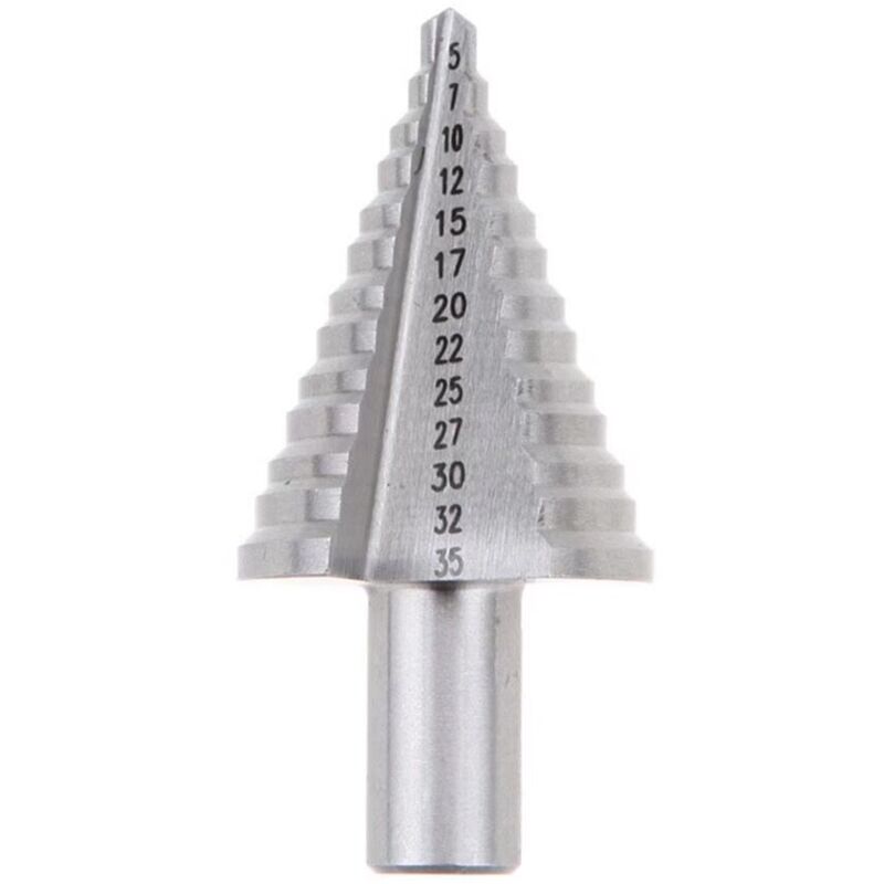 Shining House - Metal Conical Drill Bit Step Drill Bit 5mm-35mm, Triangle Conical Titanium with Titanium Coating, for Screwdriver Drilling on Steel,