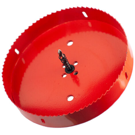 SHINING HOUSE Metall-Lochsäge mit Sechskantschaft und Bohrer, M42 HSS, rot, 110 mm