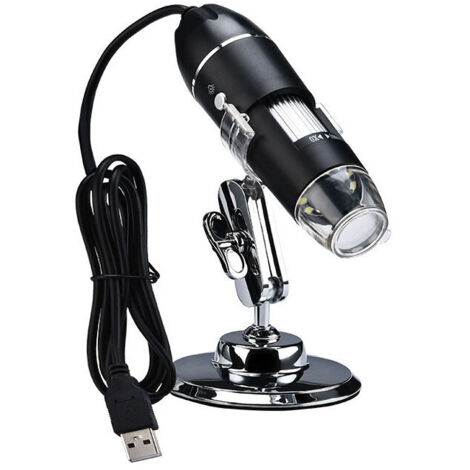 SHINING HOUSE Microscope numérique USB, endoscope grossissant portable 0X-1000X, microscope numérique à 8 LED avec support en métal, adapté à Windows 7/8/10 Mac